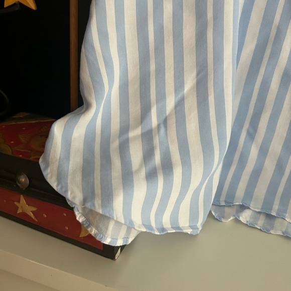 Dex Light Blue and White Striped Casual Short Sleeve Shirt XXL - Picture 4 of 15